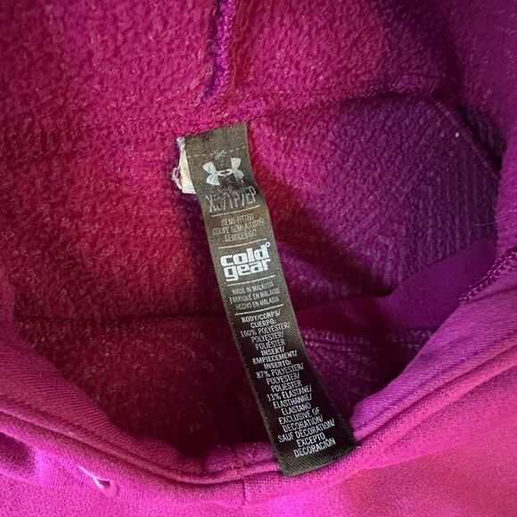 Under Armour Storm Cold Gear Pink Hoodie Pullover Sweatshirt Top XS - Picture 4 of 4